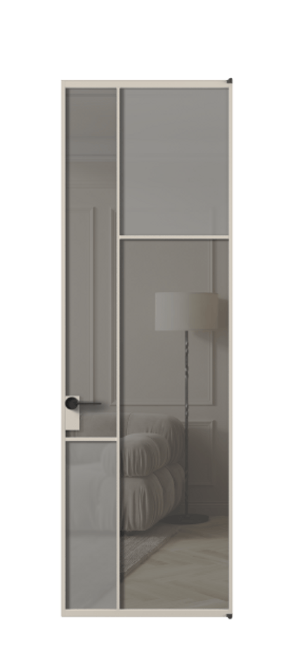 Межкомнатная дверь Мозаик АЛПЛ041.11 Алюминий светло-бежевый Сатинированное серое стекло, триплекс, 6 мм + Прозрачное серое стекло, триплекс Цена 1118630 AMD | Volhovec