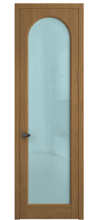 Межкомнатная дверь Палаццо 6804 Дуб пряный матовый Фактурное голубое стекло "Лёд", триплекс Цена 1069100 AMD | Volhovec