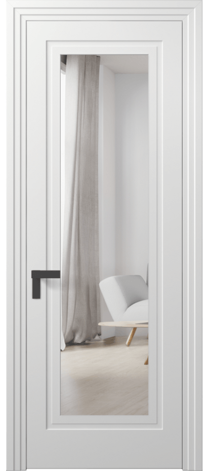 Межкомнатная дверь Rocca 8303 Матовый белоснежный Двустороннее зеркало, триплекс Цена 62319 ₽ | Volhovec