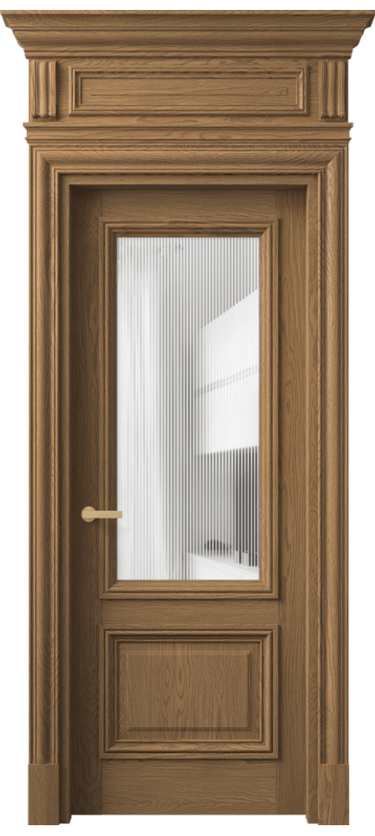 Межкомнатная дверь Антик 7302 Дуб мускатный матовый Рифлёное стекло "Дюна", триплекс Цена 1813790 AMD | Volhovec