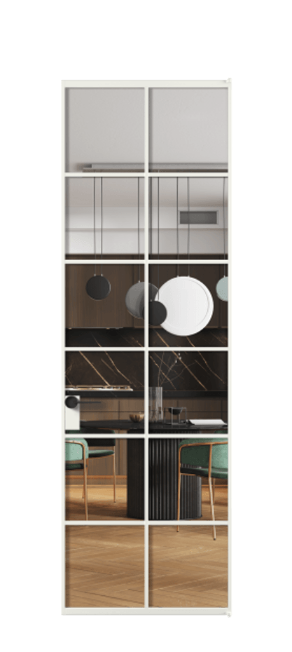 Алюминиевая дверь АЛПЛ040.05 Алюминий светло-серый Прозрачное стекло "Crystal Vision", калёное Цена 1061980  | Volhovec