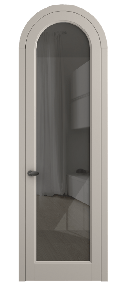 Межкомнатная дверь Палаццо 6814 Матовый светло-бежевый Рефлективное серое стекло "Стопсол", калёное Цена 898000 AMD | Volhovec