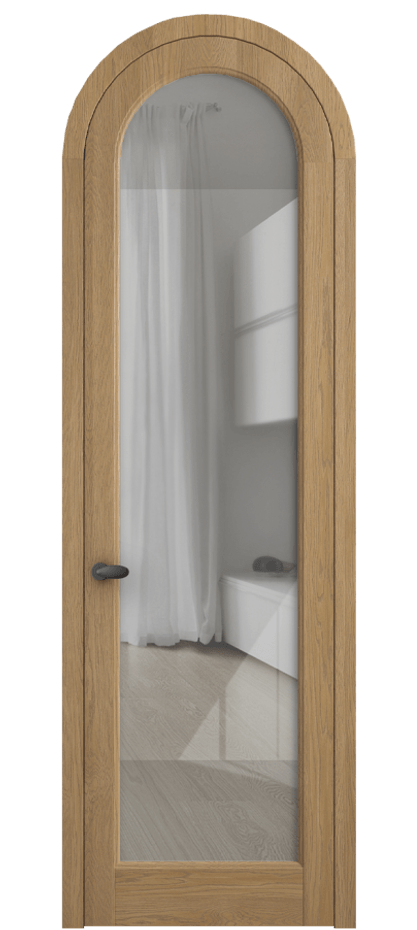 Межкомнатная дверь Палаццо 6814 Дуб пшеничный матовый Рефлективное прозрачное стекло "Стопсол", калёное Цена 1445600 AMD | Volhovec