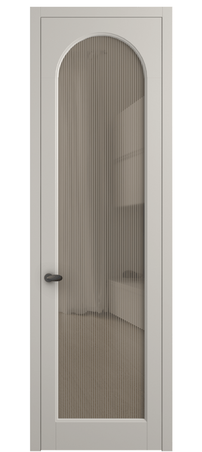Межкомнатная дверь Палаццо 6804 Матовый облачно-серый Рифлёное бронзовое стекло "Дюна", триплекс Цена 694800 AMD | Volhovec
