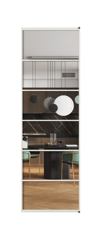 Алюминиевая дверь АЛПЛ040.04 Алюминий серый Прозрачное стекло "Crystal Vision", калёное, 6 мм Цена 821230  | Volhovec