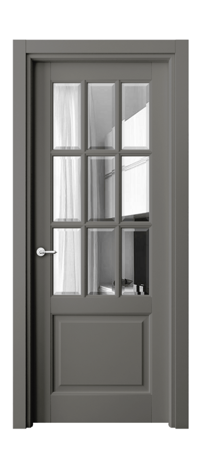 Межкомнатная дверь Тоскана Грильято 6312 Матовый классический серый Двустороннее зеркало с фацетом, триплекс Цена 173120 сом | Volhovec