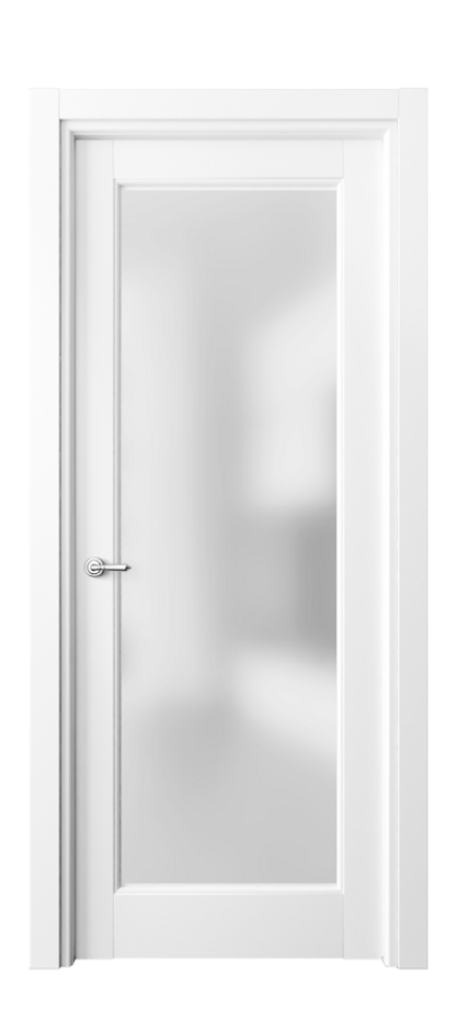 Межкомнатная дверь Тоскана Литера 6300 Матовый белоснежный Сатинированное стекло Цена 638000 AMD | Volhovec