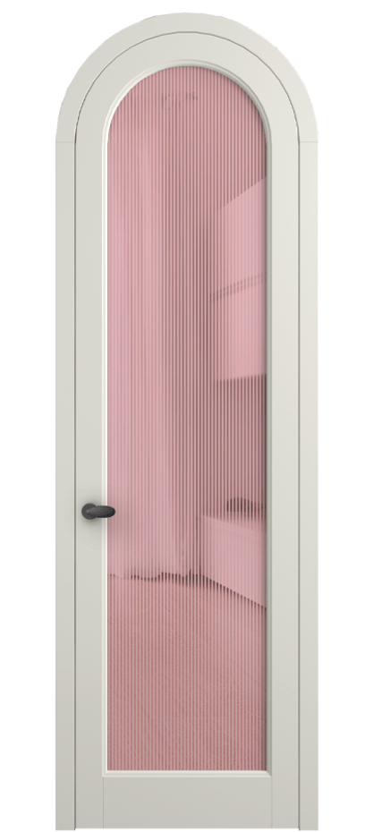 Межкомнатная дверь Палаццо 6814 Матовый жемчужный Рифлёное розовое стекло "Дюна", триплекс Цена 884500 AMD | Volhovec