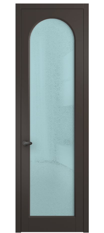 Межкомнатная дверь Палаццо 6804 Матовый антрацит Фактурное голубое стекло "Лёд", триплекс Цена 694800 AMD | Volhovec
