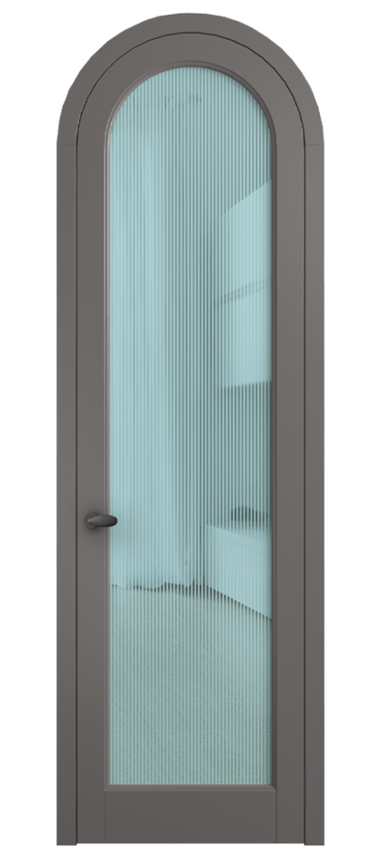 Межкомнатная дверь Палаццо 6814 Матовый классический серый Рифлёное голубое стекло "Дюна", триплекс Цена 884500 AMD | Volhovec