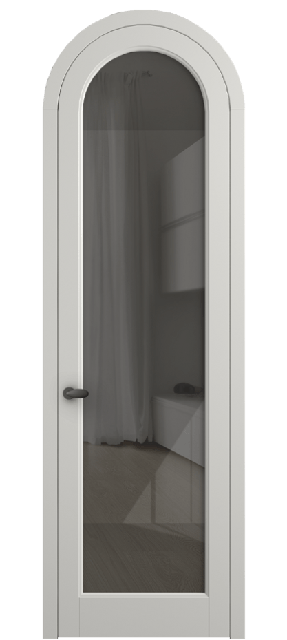 Межкомнатная дверь Палаццо 6814 Матовый серый Рефлективное серое стекло "Стопсол", калёное Цена 898000 AMD | Volhovec