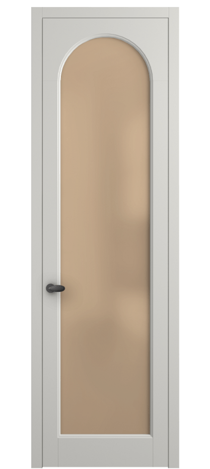 Межкомнатная дверь Палаццо 6804 Матовый серый Сатинированное оранжевое стекло, триплекс Цена 654400 AMD | Volhovec