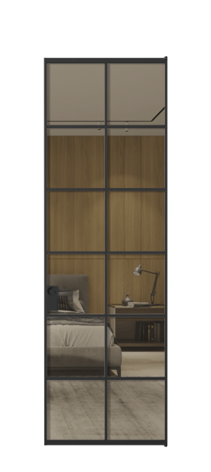 Алюминиевая дверь АЛПЛ040.05 Алюминий Черный Рефлективное бронзовое стекло "Stopsol", калёное Цена 971740  | Volhovec