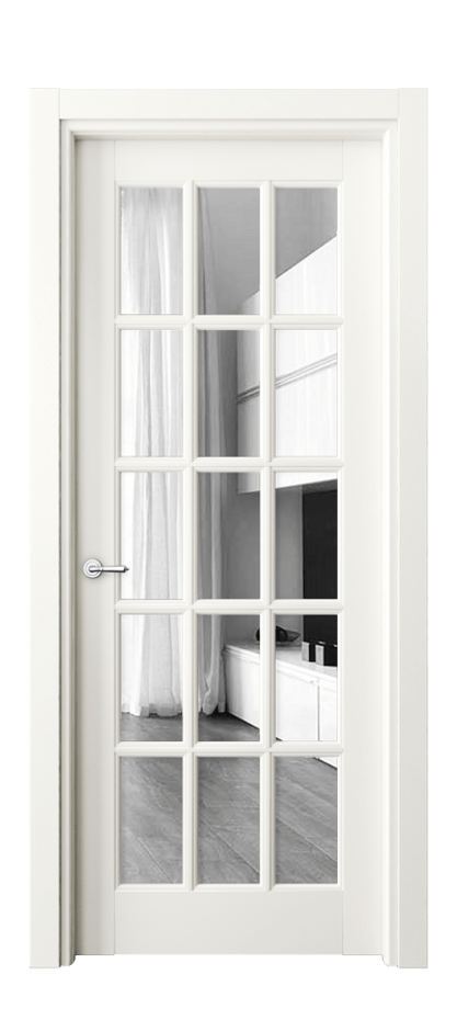Межкомнатная дверь Тоскана Грильято 6311 Матовый жемчужный Двустороннее зеркало, триплекс Цена 774880 AMD | Volhovec