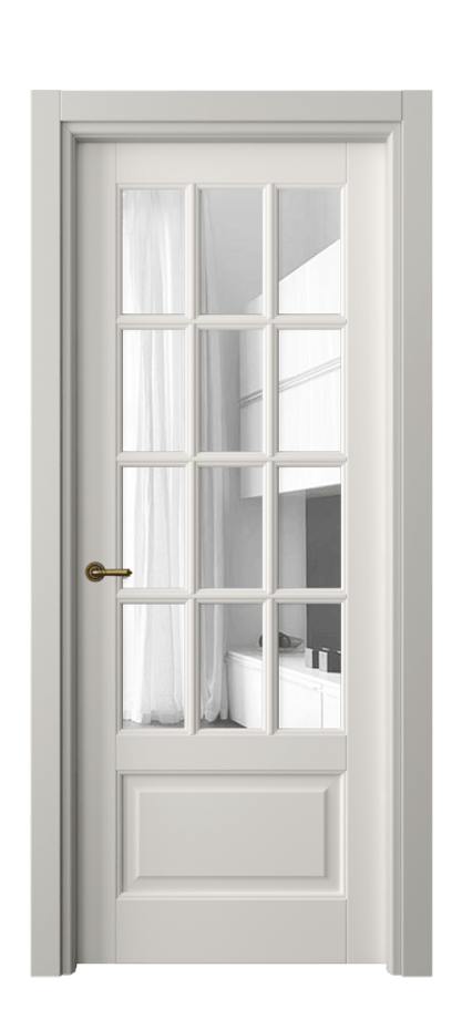 Межкомнатная дверь Toscana Grigliato 6313 Бук пудровый белый Прозрачное стекло Цена 770160 AMD | Volhovec
