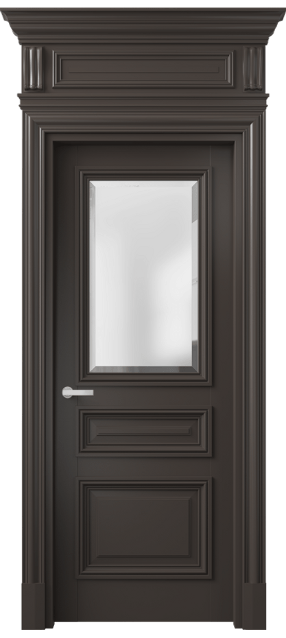 Межкомнатная дверь Антик 7304 Матовый антрацит Сатинированное стекло с фацетом Цена 162309 ₽ | Volhovec