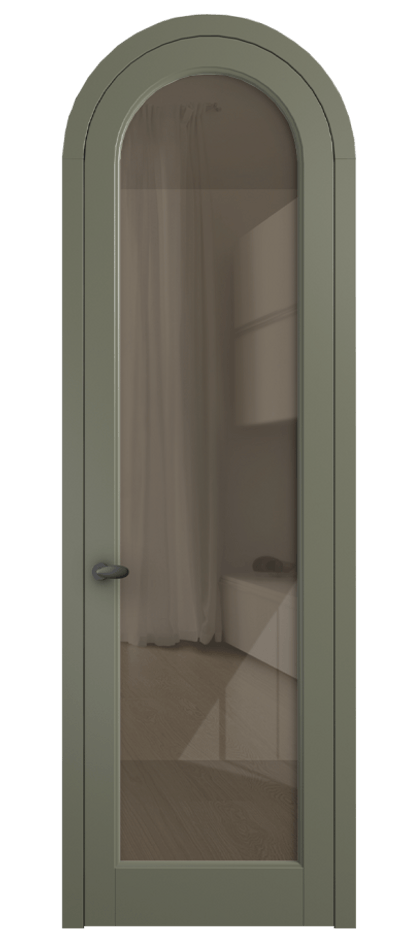 Межкомнатная дверь Палаццо 6814 Матовый оливковый тёмный Рефлективное бронзовое стекло "Стопсол", калёное Цена 898000 AMD | Volhovec