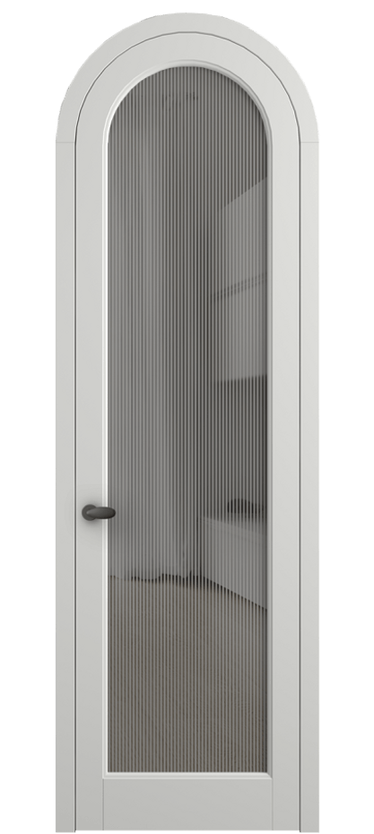 Межкомнатная дверь Палаццо 6814 Матовый светло-серый Рифлёное серое стекло "Дюна", триплекс Цена 884500 AMD | Volhovec