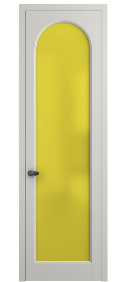 Межкомнатная дверь Палаццо 6804 Матовый серый Сатинированное жёлтое стекло, триплекс Цена 654400 AMD | Volhovec