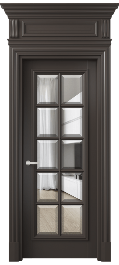 Межкомнатная дверь Antique 7310 Бук антрацит Прозрачное стекло с фацетом, 6 мм Цена 173729 ₽ | Volhovec