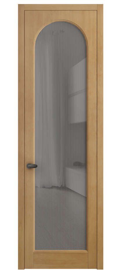 Межкомнатная дверь Палаццо 6804 Бук натуральный матовый Рифлёное серое стекло "Дюна", триплекс Цена 858400 AMD | Volhovec
