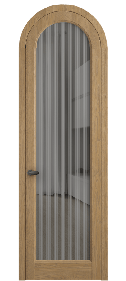 Межкомнатная дверь Палаццо 6814 Дуб пшеничный матовый Рифлёное серое стекло "Дюна", триплекс Цена 1432100 AMD | Volhovec