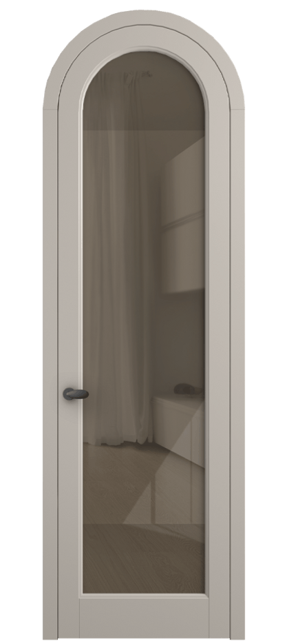 Межкомнатная дверь Палаццо 6814 Матовый светло-бежевый Рефлективное бронзовое стекло "Стопсол", калёное Цена 898000 AMD | Volhovec