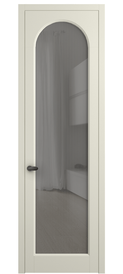 Межкомнатная дверь Палаццо 6804 Матовый молочно-белый Рифлёное серое стекло "Дюна", триплекс Цена 694800 AMD | Volhovec