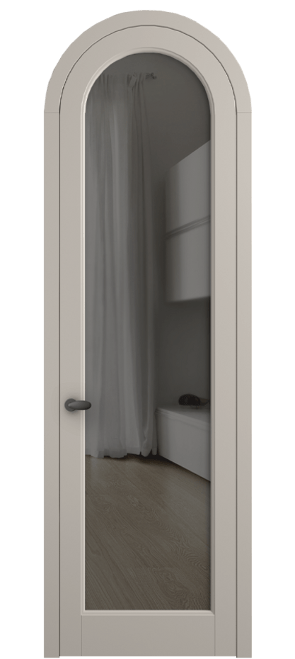 Межкомнатная дверь Палаццо 6814 Матовый светло-бежевый Прозрачное серое стекло, триплекс Цена 865000 AMD | Volhovec