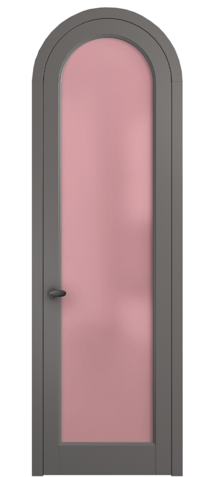 Межкомнатная дверь Палаццо 6814 Матовый классический серый Сатинированное розовое стекло, триплекс Цена 879400 AMD | Volhovec