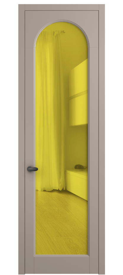 Межкомнатная дверь Палаццо 6804 Матовый бисквитный Прозрачное жёлтое стекло, триплекс Цена 654400 AMD | Volhovec