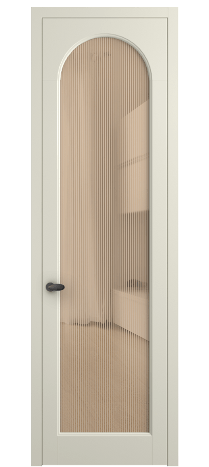 Межкомнатная дверь Палаццо 6804 Матовый молочно-белый Рифлёное оранжевое стекло "Дюна", триплекс Цена 694800 AMD | Volhovec