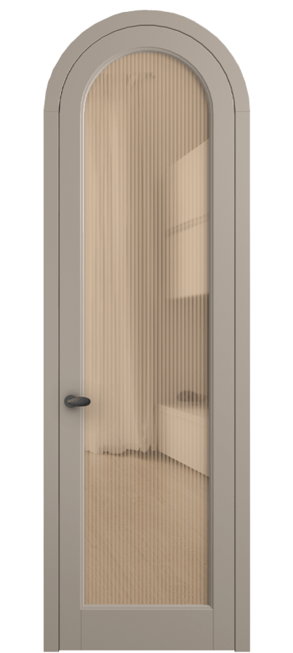 Межкомнатная дверь Палаццо 6814 Матовый бисквитный Рифлёное оранжевое стекло "Мору", триплекс Цена 898000 AMD | Volhovec