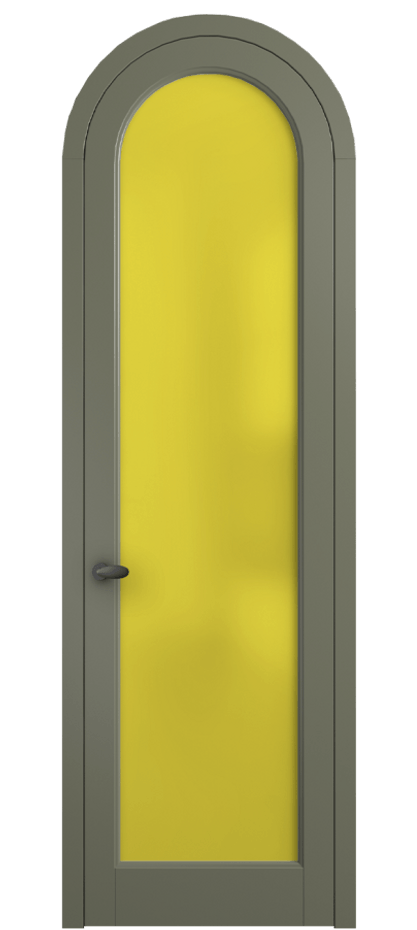 Межкомнатная дверь Палаццо 6814 Матовый оливковый тёмный Сатинированное жёлтое стекло, триплекс Цена 865000 AMD | Volhovec