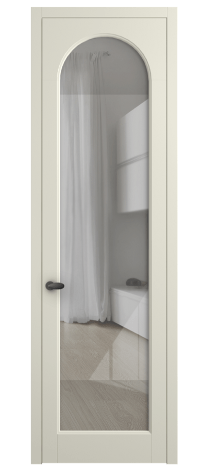 Межкомнатная дверь Палаццо 6804 Матовый молочно-белый Рефлективное прозрачное стекло "Стопсол", калёное Цена 708300 AMD | Volhovec