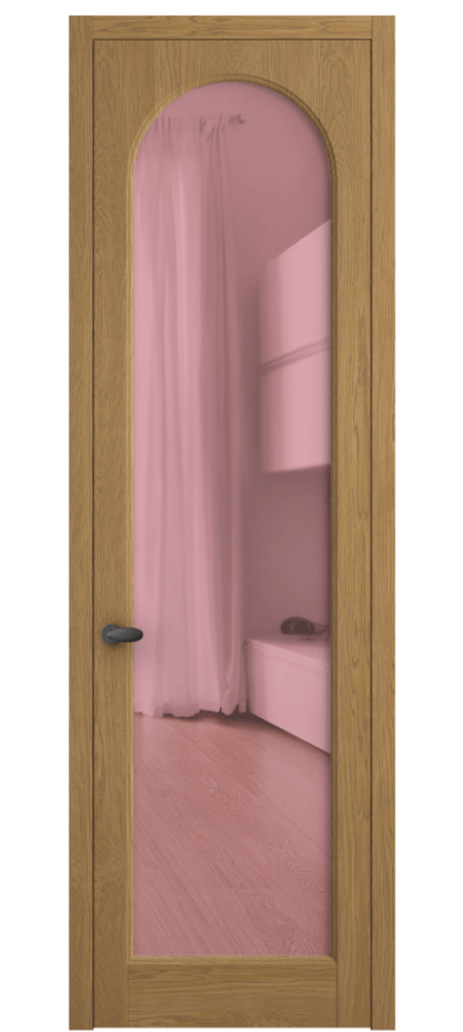 Межкомнатная дверь Палаццо 6804 Дуб солнечный матовый Прозрачное розовое стекло, триплекс Цена 1028700 AMD | Volhovec