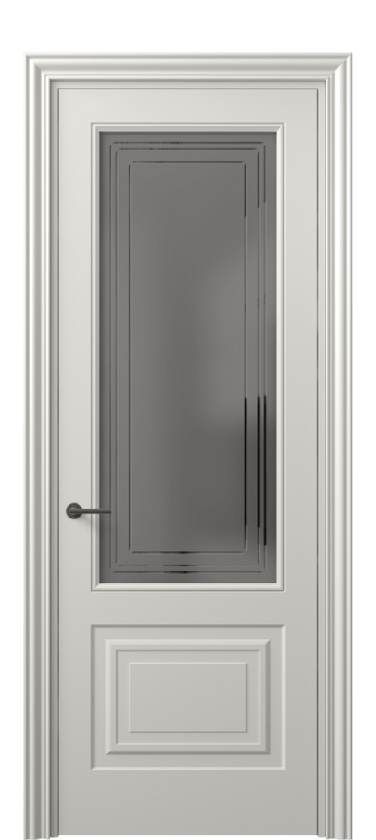 Межкомнатная дверь Mascot 8452 Матовый серый Сатинированное серое стекло с гравировкой "Грани", триплекс Цена 418661 AMD | Volhovec