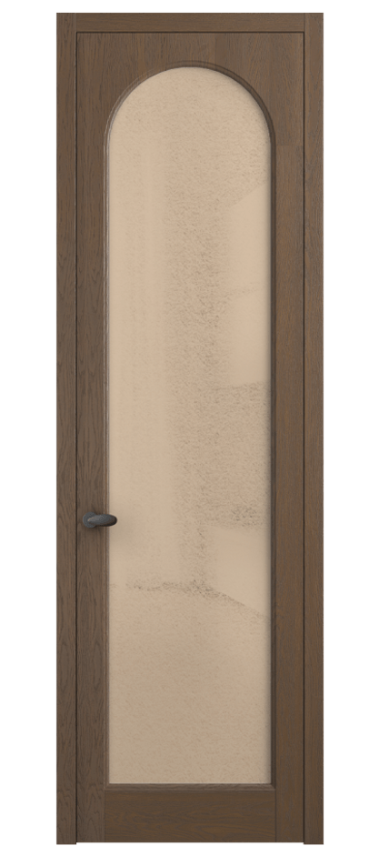 Межкомнатная дверь Палаццо 6804 Дуб туманный матовый Фактурное оранжевое стекло "Лёд", триплекс Цена 1069100 AMD | Volhovec