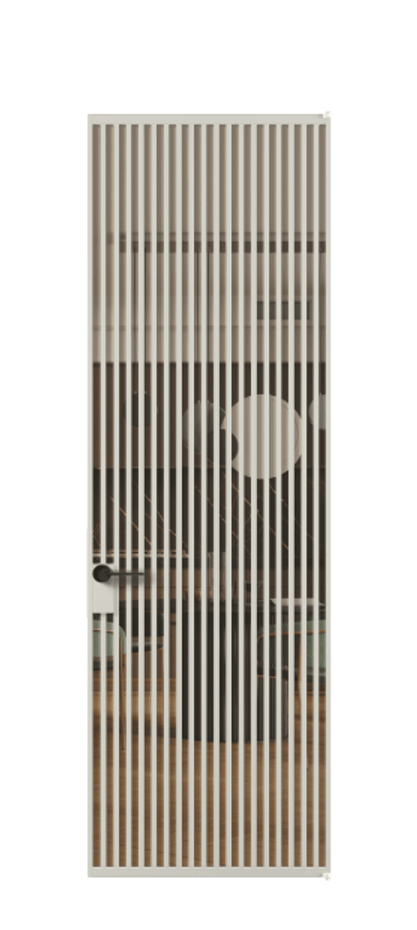 Алюминиевая дверь АЛПЛ040.06 Алюминий тёплый серый Прозрачное оранжевое стекло, триплекс Цена 1555640  | Volhovec