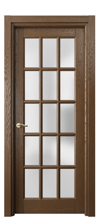 Межкомнатная дверь Лигнум 0708 Дуб королевский брашированный Сатинированное стекло Цена 1159960 AMD | Volhovec