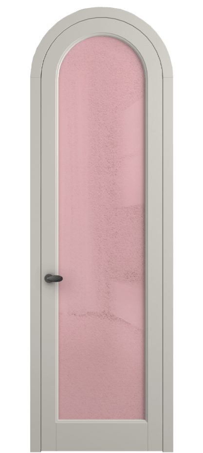 Межкомнатная дверь Палаццо 6814 Матовый облачно-серый Фактурное розовое стекло "Лёд", триплекс Цена 884500 AMD | Volhovec