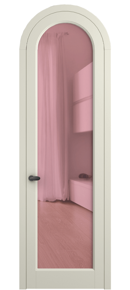 Межкомнатная дверь Палаццо 6814 Матовый молочно-белый Прозрачное розовое стекло, триплекс Цена 844100 AMD | Volhovec