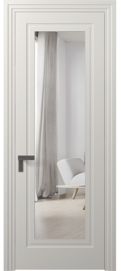 Межкомнатная дверь Rocca 8303 Матовый пудровый белый Двустороннее зеркало, триплекс Цена 480980 AMD | Volhovec