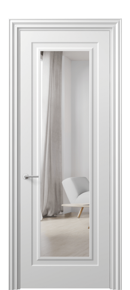 Дверь межкомнатная Mascot 8403 Матовый белоснежный Двустороннее зеркало, триплекс Фигурный наличник МБЛ Цена 419200 AMD Наличники уже входят в базовый комплект. Фабрика дверей Волховец 8 (800) 551 43 19 Межкомнатная дверь Mascot 8403 Матовый белоснежный Двустороннее зеркало, триплекс Цена 419200 AMD | Volhovec