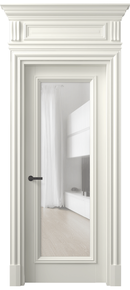 Межкомнатная дверь Антик 7300 Матовый жемчужный Рифлёное стекло "Дюна", триплекс Цена 1137100 AMD | Volhovec