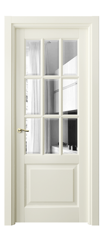 Межкомнатная дверь Лигнум 0748 Матовый молочно-белый Двустороннее зеркало с фацетом, триплекс Цена 124599 ₽ | Volhovec