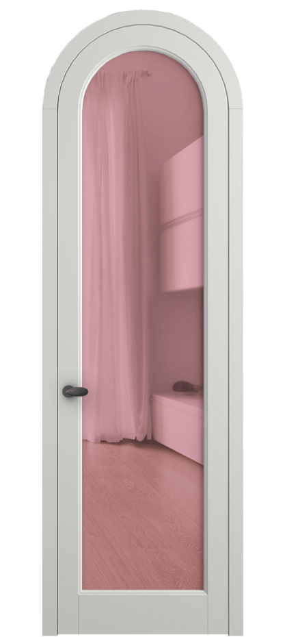 Межкомнатная дверь Палаццо 6814 Матовый светло-серый Прозрачное розовое стекло, триплекс Цена 844100 AMD | Volhovec