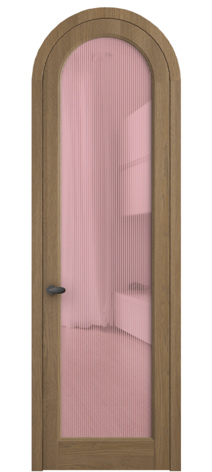 Межкомнатная дверь Палаццо 6814 Дуб мускатный матовый Рифлёное розовое стекло "Дюна", триплекс Цена 1461100 AMD | Volhovec