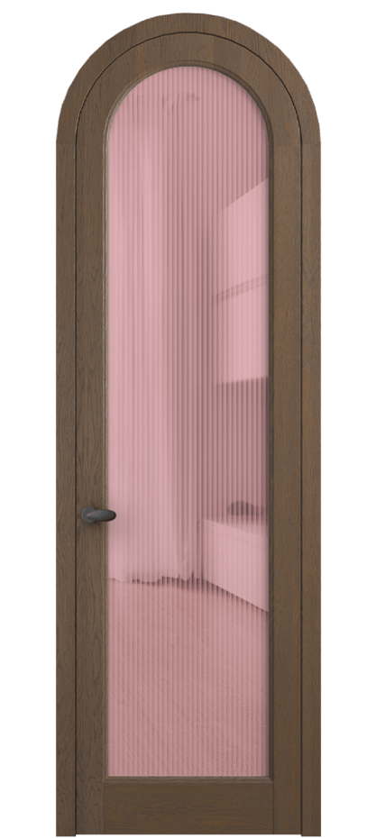 Межкомнатная дверь Палаццо 6814 Дуб туманный матовый Рифлёное розовое стекло "Мору", триплекс Цена 1445600 AMD | Volhovec