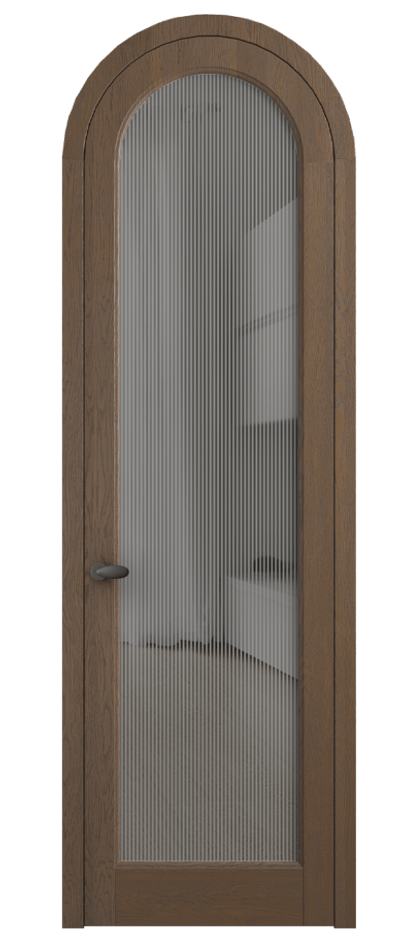 Межкомнатная дверь Палаццо 6814 Дуб туманный матовый Рифлёное серое стекло "Дюна", триплекс Цена 1432100 AMD | Volhovec